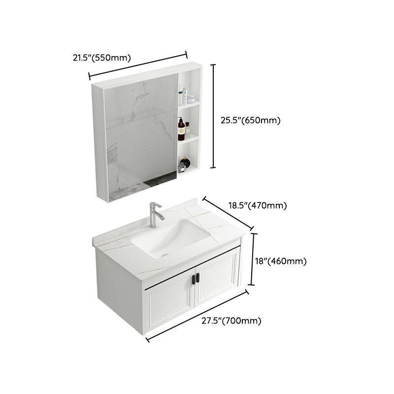 White Modern Single-Sink Wall Mount Open Console with Sink Set Clearhalo 'Bathroom Remodel & Bathroom Fixtures' 'Bathroom Vanities' 'bathroom_vanities' 'Home Improvement' 'home_improvement' 'home_improvement_bathroom_vanities' 1200x1200_181dbd4b-7e6a-44f7-96e4-639c513bac29