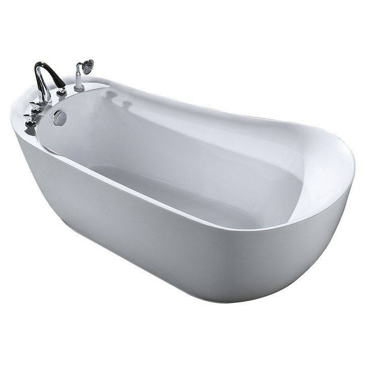 Acrylic Soaking Bathtub White Freestanding Bath for Bathroom Clearhalo 'Bathroom Remodel & Bathroom Fixtures' 'Bathtubs' 'Home Improvement' 'home_improvement' 'home_improvement_bathtubs' 'Showers & Bathtubs' 1200x1200_1825939f-779c-4cb1-89f3-5bd3f1c8298f