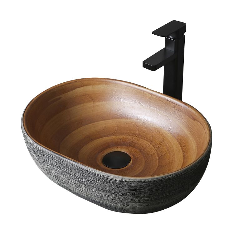 Brown Oval-shape Trough Bathroom Sink Modern Trough Bathroom Sink Clearhalo 'Bathroom Remodel & Bathroom Fixtures' 'Bathroom Sinks & Faucet Components' 'Bathroom Sinks' 'bathroom_sink' 'Home Improvement' 'home_improvement' 'home_improvement_bathroom_sink' 1200x1200_1833007c-32f9-4922-be10-0ea8d9241346