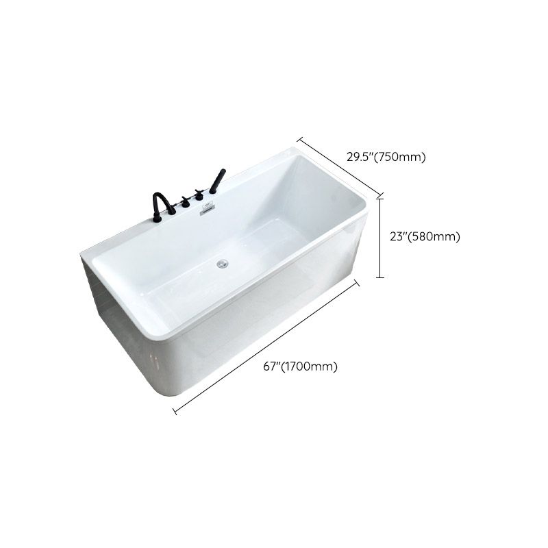 Rectangle Modern White Acrylic Bathtub Back to Wall with Drain and Massage Device Bath Tub Clearhalo 'Bathroom Remodel & Bathroom Fixtures' 'Bathtubs' 'Home Improvement' 'home_improvement' 'home_improvement_bathtubs' 'Showers & Bathtubs' 1200x1200_18377946-7fb2-43d2-8b21-c9bdda4a2a2d