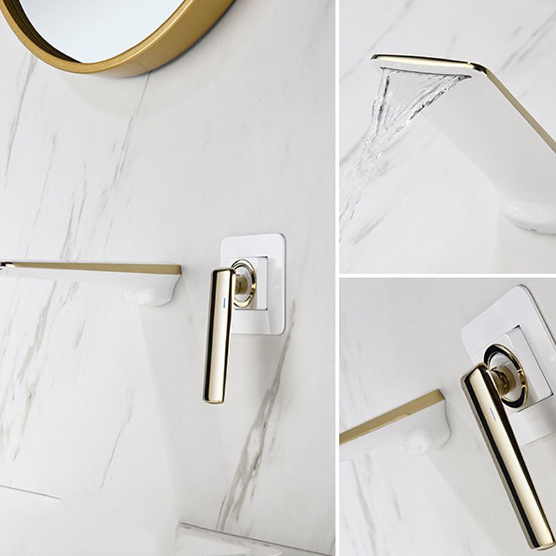 Wall Mounted Bathroom Faucets Glam Style Lever Handles Faucets Clearhalo 'bathroom_sink_faucets' 'Conjunta de Baño y Conjunta de Grifo' 'Coronamiento de Baño y Dispositivo de Baño' 'Grifo del lavabo del baño' 'Hogar' 'home_improvement' 'home_improvement_bathroom_sink_faucets' 'Mejoras para el hogar' 1200x1200_183eab22-0bd3-43b6-92ed-2bfad8f78682