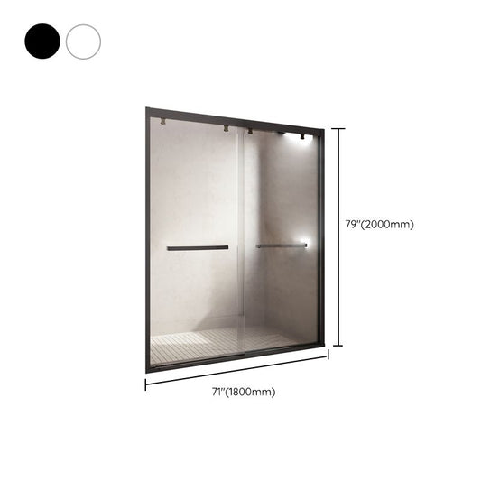 Semi Frameless Double Sliding Shower Door Tempered Glass Shower Screen Clearhalo 'Bathroom Remodel & Bathroom Fixtures' 'Home Improvement' 'home_improvement' 'home_improvement_shower_tub_doors' 'Shower and Tub Doors' 'shower_tub_doors' 'Showers & Bathtubs' 1200x1200_184b271c-ba0c-4389-8ec9-f65a5fab7364