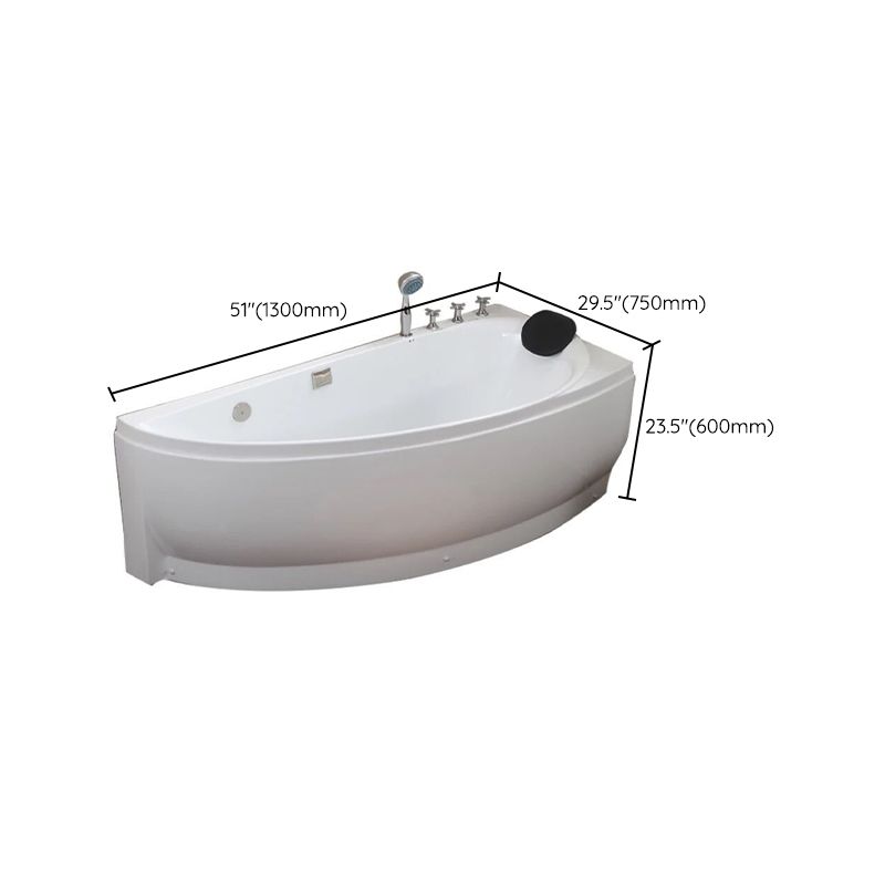 Acrylic Corner Bathtub Soaking White Modern Back to Wall Bath Clearhalo 'Bathroom Remodel & Bathroom Fixtures' 'Bathtubs' 'Home Improvement' 'home_improvement' 'home_improvement_bathtubs' 'Showers & Bathtubs' 1200x1200_185169d5-95c1-448e-922f-19cdf8207e0a