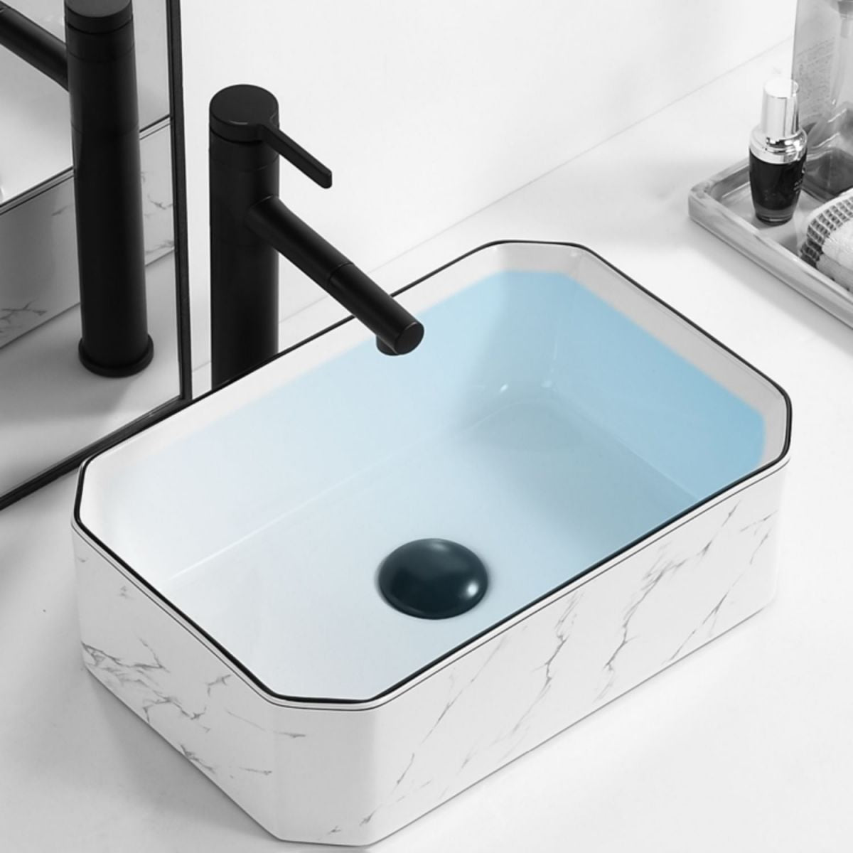 Contemporary Bathroom Sink Pop-Up Drain Porcelain Rectangular Vessel Clearhalo 'Bathroom Remodel & Bathroom Fixtures' 'Bathroom Sinks & Faucet Components' 'Bathroom Sinks' 'bathroom_sink' 'Home Improvement' 'home_improvement' 'home_improvement_bathroom_sink' 1200x1200_1857f46d-2682-49a5-8c0b-1da600449394