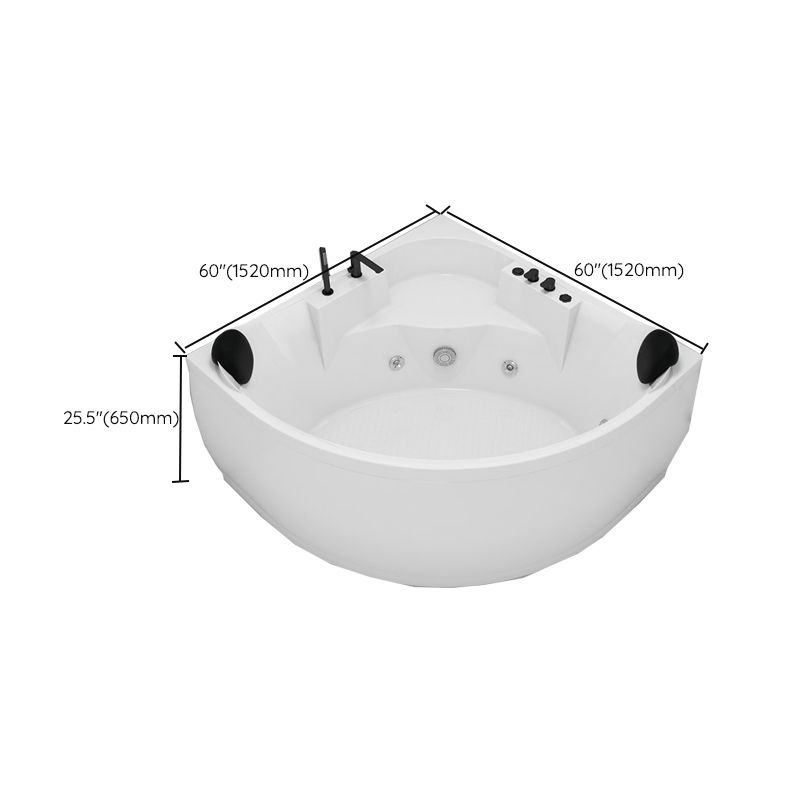 Contemporary Corner Acrylic Bathtub Soaking/Whirlpool Bathtub with Seat Clearhalo 'Bathroom Remodel & Bathroom Fixtures' 'Bathtubs' 'Home Improvement' 'home_improvement' 'home_improvement_bathtubs' 'Showers & Bathtubs' 1200x1200_187d9c8f-c664-4323-a074-9ff0274cf09b