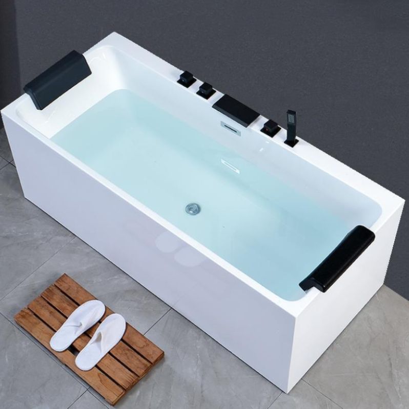 Back to Wall Soaking Bathtub Antique Finish Rectangular Modern Bath Tub Clearhalo 'Bathroom Remodel & Bathroom Fixtures' 'Bathtubs' 'Home Improvement' 'home_improvement' 'home_improvement_bathtubs' 'Showers & Bathtubs' 1200x1200_1884809a-4079-4546-8922-514c9f97909f