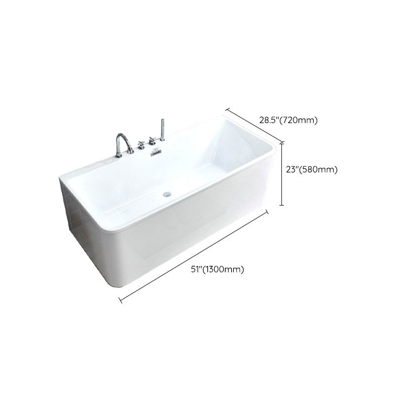 Rectangle Modern White Acrylic Bathtub Back to Wall with Drain and Massage Device Bath Tub Clearhalo 'Bathroom Remodel & Bathroom Fixtures' 'Bathtubs' 'Home Improvement' 'home_improvement' 'home_improvement_bathtubs' 'Showers & Bathtubs' 1200x1200_189044f5-153b-4567-96c1-e488ff574d80