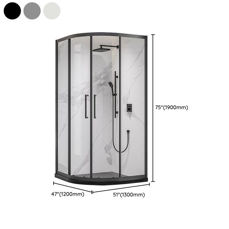 Full Frame Double Sliding Shower Door Tempered Glass Shower Screen Clearhalo 'Bathroom Remodel & Bathroom Fixtures' 'Home Improvement' 'home_improvement' 'home_improvement_shower_tub_doors' 'Shower and Tub Doors' 'shower_tub_doors' 'Showers & Bathtubs' 1200x1200_1897441e-96c4-459f-bda9-7b7f6e8e2d44