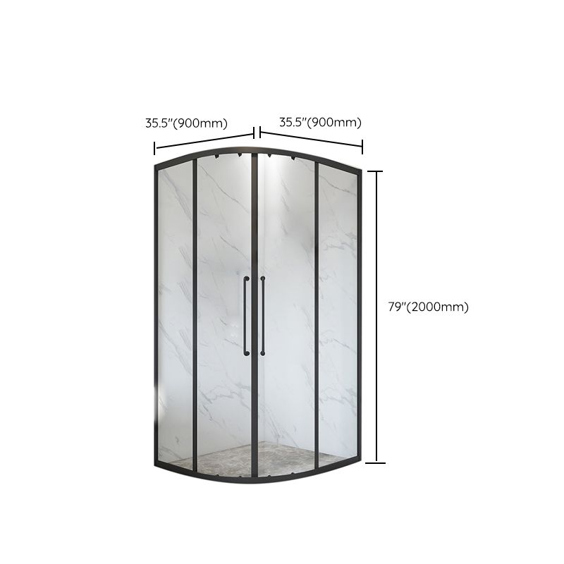 Matt Black Rounded Shower Stall Framed Clear Shower Enclosure Clearhalo 'Bathroom Remodel & Bathroom Fixtures' 'Home Improvement' 'home_improvement' 'home_improvement_shower_stalls_enclosures' 'Shower Stalls & Enclosures' 'shower_stalls_enclosures' 'Showers & Bathtubs' 1200x1200_189e3c50-c421-48fa-8292-ab67f9e89f11