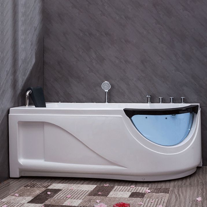 Free Form Corner Bathtub Acrylic Soaking White Modern Back to Wall Bathtub Clearhalo 'Bathroom Remodel & Bathroom Fixtures' 'Bathtubs' 'Home Improvement' 'home_improvement' 'home_improvement_bathtubs' 'Showers & Bathtubs' 1200x1200_18b2d2e4-5c0d-45cd-9132-ed8021da77a4