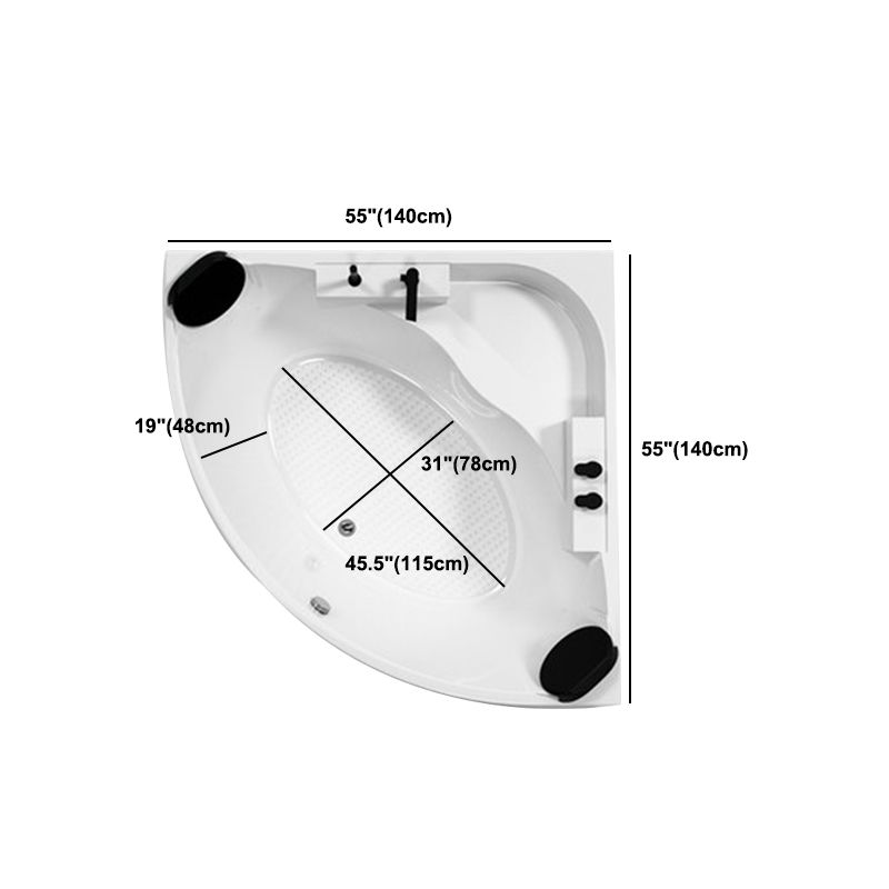 Acrylic Modern Back to Wall Bath Tub Bathroom Corner Bathtub in White Clearhalo 'Bathroom Remodel & Bathroom Fixtures' 'Bathtubs' 'Home Improvement' 'home_improvement' 'home_improvement_bathtubs' 'Showers & Bathtubs' 1200x1200_18b53da7-350c-4b14-826b-5ee5bacfaa28