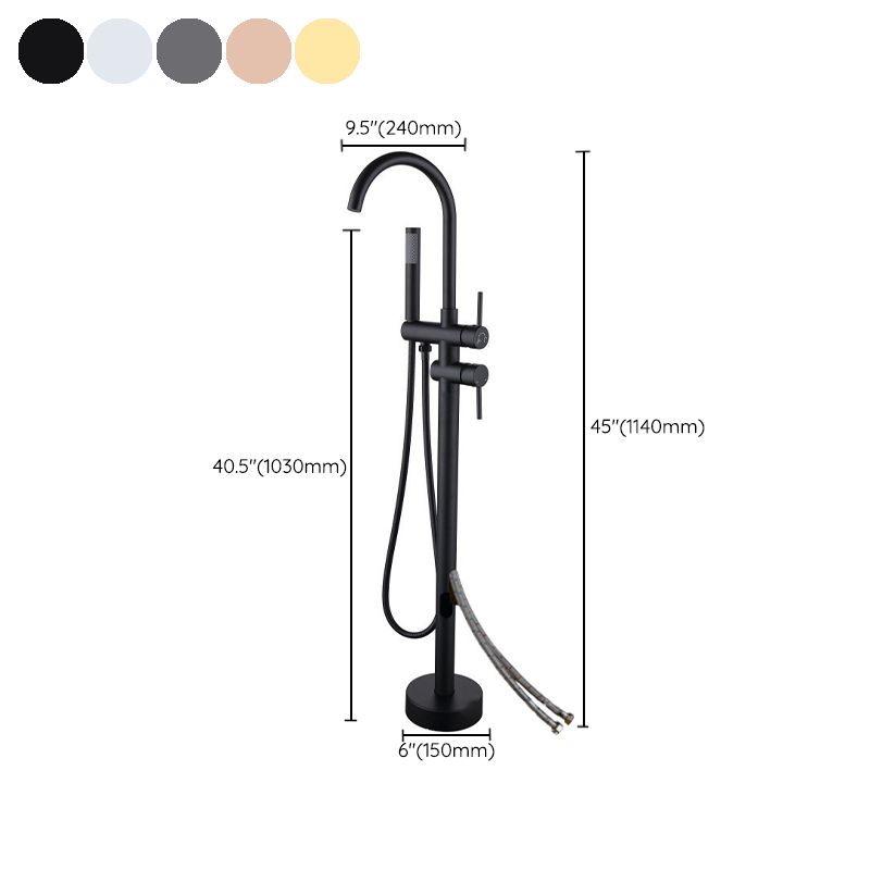 Traditional Floor Mounted Metal Freestanding Tub Filler Swivel Freestanding Faucet Clearhalo 'Bathroom Remodel & Bathroom Fixtures' 'Bathtub Faucets' 'bathtub_faucets' 'Home Improvement' 'home_improvement' 'home_improvement_bathtub_faucets' 1200x1200_18b6cf00-7c43-4951-8a78-791de14cb42c