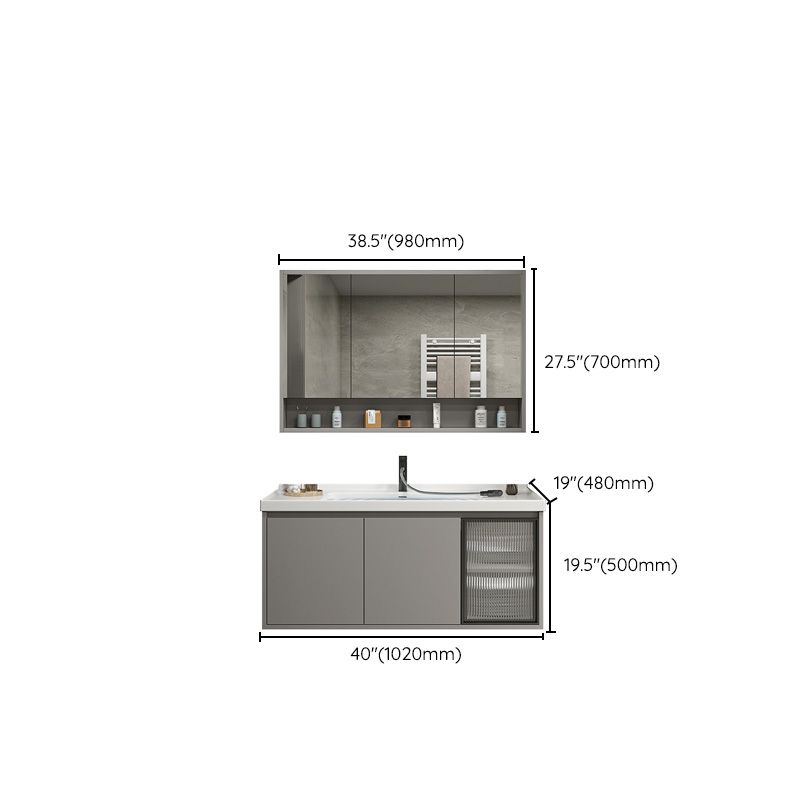 Modern Rectangular Sink Vanity Ceramic Top Single Wall Mount Vanity Clearhalo 'Bathroom Remodel & Bathroom Fixtures' 'Bathroom Vanities' 'bathroom_vanities' 'Home Improvement' 'home_improvement' 'home_improvement_bathroom_vanities' 1200x1200_18cde2c8-a2d3-4e2d-8175-ec341482af1c