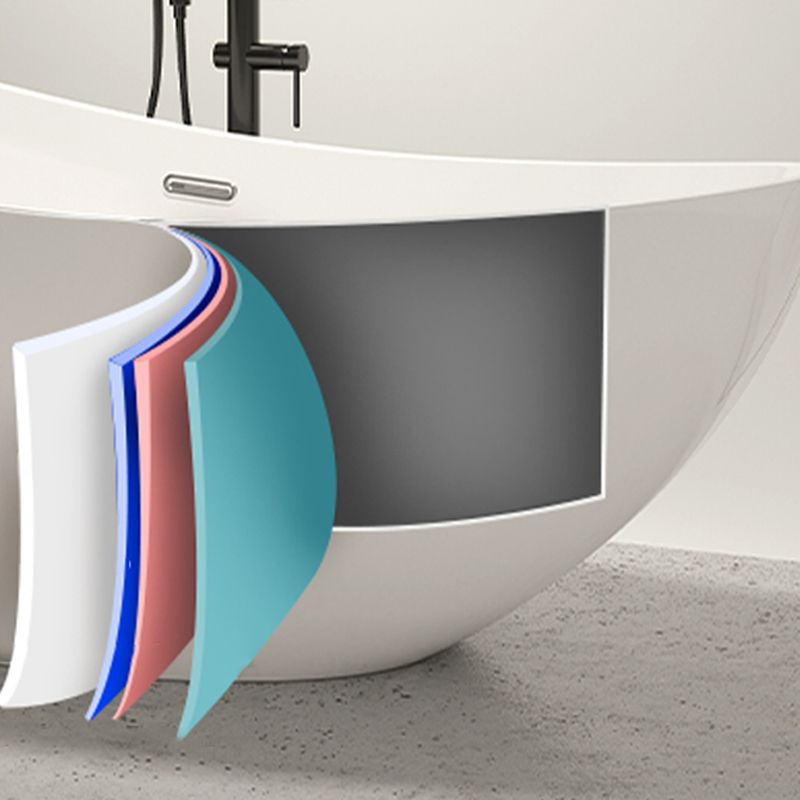 Contemporary White Acrylic Oval Bathtub Soaking Freestanding Tub Clearhalo 'Bathroom Remodel & Bathroom Fixtures' 'Bathtubs' 'Home Improvement' 'home_improvement' 'home_improvement_bathtubs' 'Showers & Bathtubs' 1200x1200_18da7146-e15a-4976-aeb6-f8b54bea4459