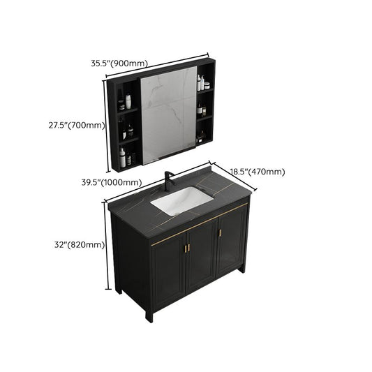 Rectangular Bathroom Vanity Glam Black Freestanding Metal Base Vanity Set Clearhalo 'Bathroom Remodel & Bathroom Fixtures' 'Bathroom Vanities' 'bathroom_vanities' 'Home Improvement' 'home_improvement' 'home_improvement_bathroom_vanities' 1200x1200_1911209e-83e2-413b-b715-762cd8acc7a8