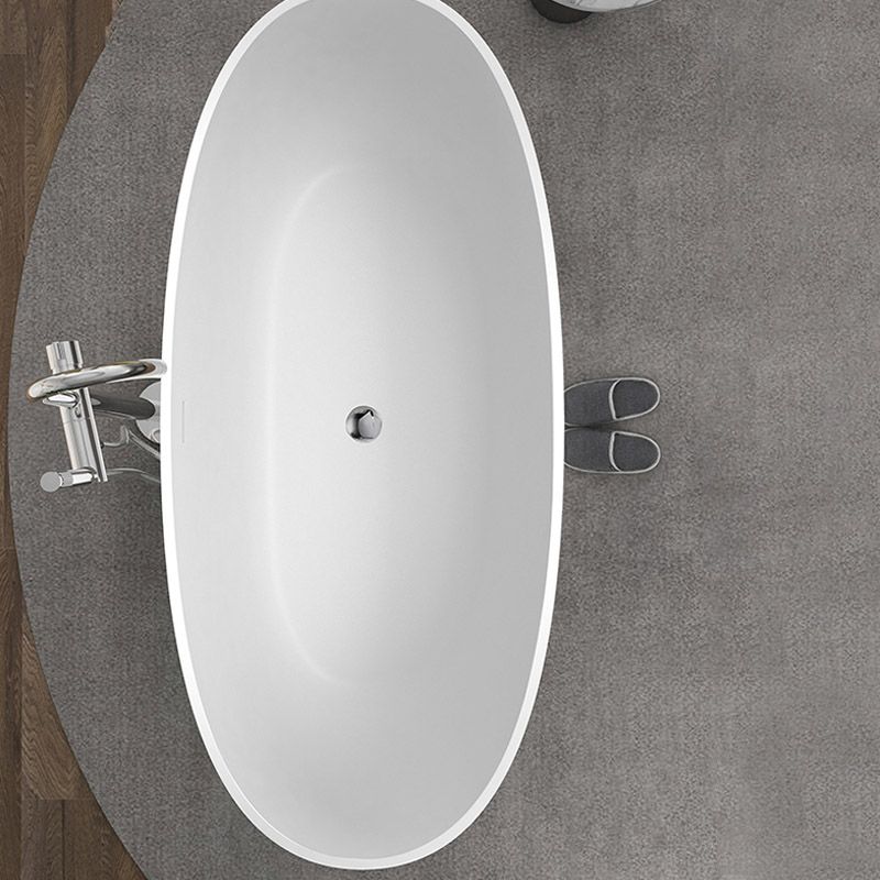 Modern Stone Oval Bath Tub Soaking Stand Alone Tub with Drain Clearhalo 'Bathroom Remodel & Bathroom Fixtures' 'Bathtubs' 'Home Improvement' 'home_improvement' 'home_improvement_bathtubs' 'Showers & Bathtubs' 1200x1200_192fb7af-86a1-420a-8522-43709bd7e0cc