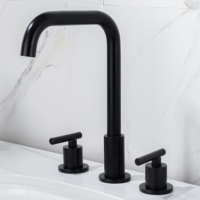 Modern 2-Handle Bathroom Sink Faucet 3 Hole Widespread Bathroom Faucet Clearhalo 'Bathroom Remodel & Bathroom Fixtures' 'Bathroom Sink Faucets' 'Bathroom Sinks & Faucet Components' 'bathroom_sink_faucets' 'Home Improvement' 'home_improvement' 'home_improvement_bathroom_sink_faucets' 1200x1200_19391b9f-8c9f-4f55-8dfe-6c325200be86