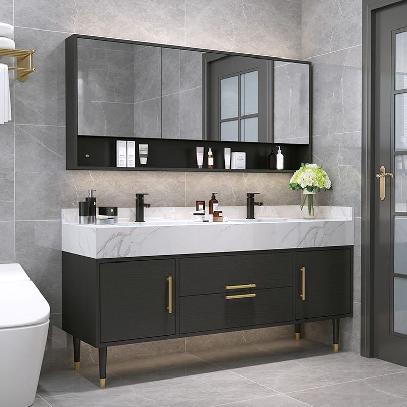 Metal Frame Vanity Set Plain Rectangle Drawers Freestanding Bath Vanity with Drawers Clearhalo 'Bathroom Remodel & Bathroom Fixtures' 'Bathroom Vanities' 'bathroom_vanities' 'Home Improvement' 'home_improvement' 'home_improvement_bathroom_vanities' 1200x1200_193afe65-7a40-471d-9122-e2dfddf168dd