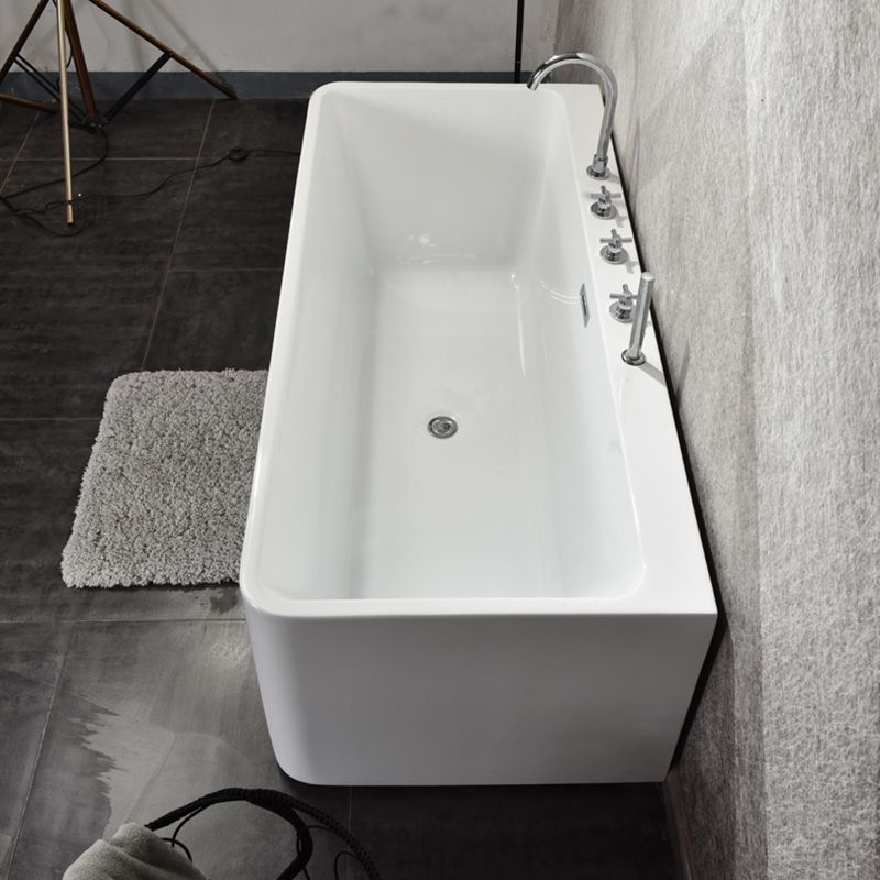 Back to Wall Bathtub Antique Finish Soaking Rectangular Modern Bath Clearhalo 'Bathroom Remodel & Bathroom Fixtures' 'Bathtubs' 'Home Improvement' 'home_improvement' 'home_improvement_bathtubs' 'Showers & Bathtubs' 1200x1200_194e9069-0093-45c3-b0f0-585f9a550744