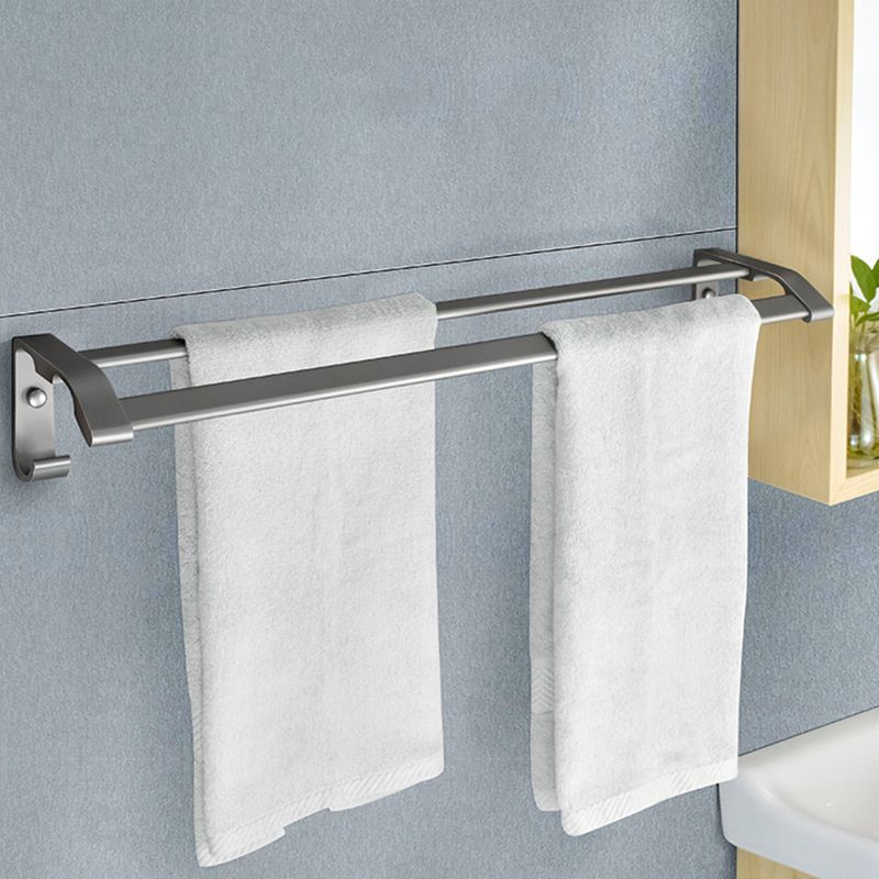 Contemporary Metal 5 - Piece Bathroom Accessory Set with Bath Shelf Clearhalo 'Bathroom Hardware Sets' 'Bathroom Hardware' 'Bathroom Remodel & Bathroom Fixtures' 'bathroom_hardware_sets' 'Home Improvement' 'home_improvement' 'home_improvement_bathroom_hardware_sets' 1200x1200_1951c31a-9442-42a3-8001-4e47751d41f8