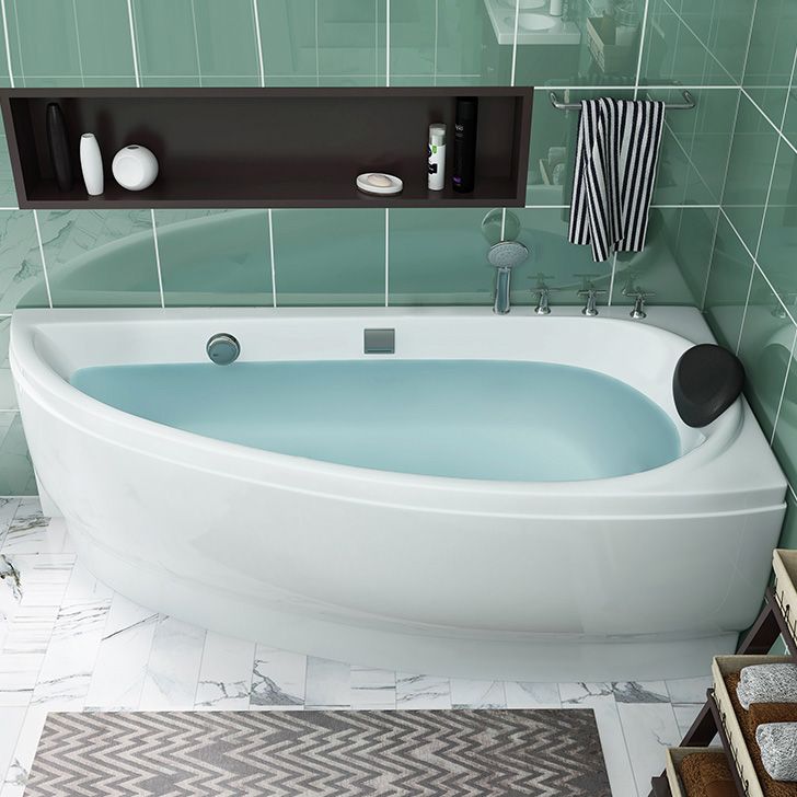 Modern White Acrylic Corner Tub Soaking 29.13-inch Tall Bathtub for Bathroom Clearhalo 'Bathroom Remodel & Bathroom Fixtures' 'Bathtubs' 'Home Improvement' 'home_improvement' 'home_improvement_bathtubs' 'Showers & Bathtubs' 1200x1200_196a31ae-202a-4097-aad7-e4a6d4fe9821