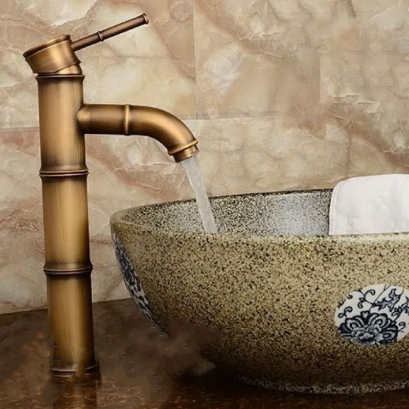 Country Style Vessel Bathroom Faucet Brass Lever Handle Vanity Sink Faucet Clearhalo 'bathroom_sink_faucets' 'Conjunta de Baño y Conjunta de Grifo' 'Coronamiento de Baño y Dispositivo de Baño' 'Grifo del lavabo del baño' 'Hogar' 'home_improvement' 'home_improvement_bathroom_sink_faucets' 'Mejoras para el hogar' 1200x1200_197808d2-c200-42a5-9cf1-8676cf30d48c