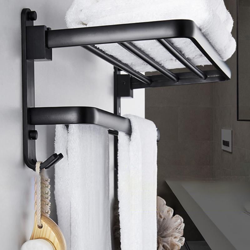 Modern Bathroom Accessory Set Towel Bar Black Soap Dish Bath Hardware Set Clearhalo 'Bathroom Hardware Sets' 'Bathroom Hardware' 'Bathroom Remodel & Bathroom Fixtures' 'bathroom_hardware_sets' 'Home Improvement' 'home_improvement' 'home_improvement_bathroom_hardware_sets' 1200x1200_1979d550-fba7-4c97-bd4e-1b4c58f712cb