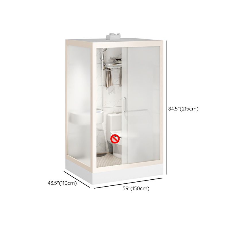 Rectangular Sliding Shower Enclosure Framed Shower Enclosure in White Clearhalo 'Bathroom Remodel & Bathroom Fixtures' 'Home Improvement' 'home_improvement' 'home_improvement_shower_stalls_enclosures' 'Shower Stalls & Enclosures' 'shower_stalls_enclosures' 'Showers & Bathtubs' 1200x1200_199036ba-e737-48e3-8ff8-378a4a13647a