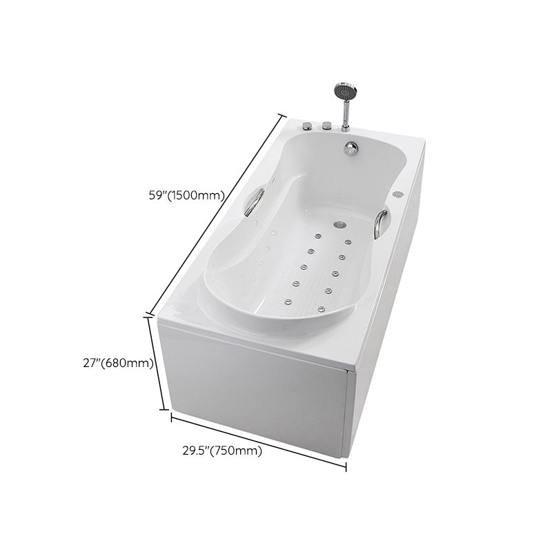 Modern Rectangular White Bathtub Back to Wall with Drain Bath Tub Clearhalo 'Bathroom Remodel & Bathroom Fixtures' 'Bathtubs' 'Home Improvement' 'home_improvement' 'home_improvement_bathtubs' 'Showers & Bathtubs' 1200x1200_19a404ab-1935-4eac-a1fd-d959b8244695