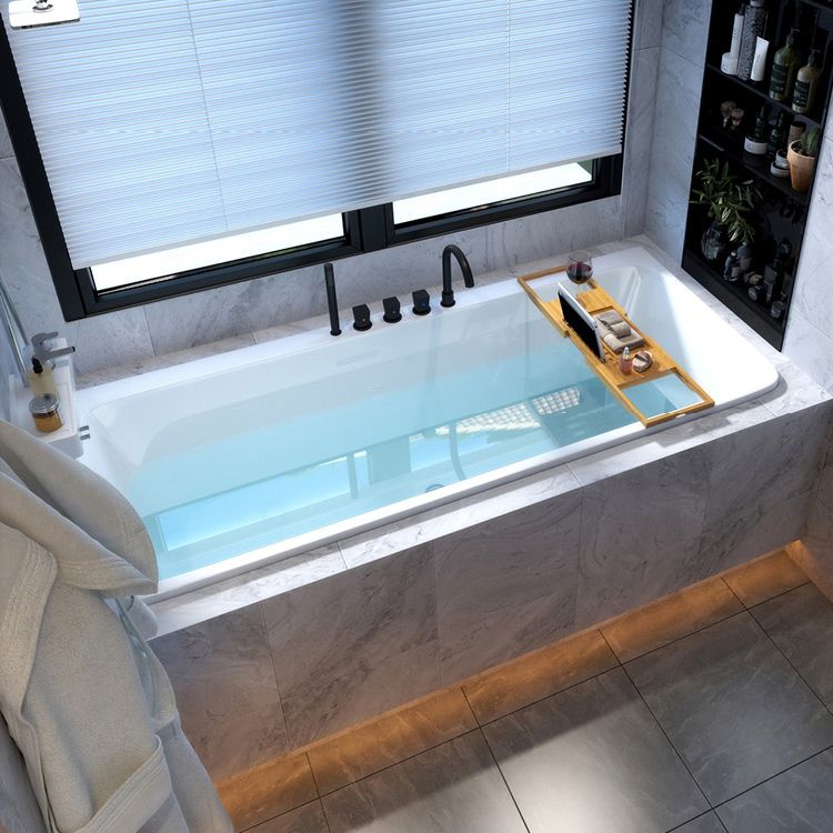 Modern Rectangular Drop-in Bathtub Acrylic White Bath Tub for Home Clearhalo 'Bathroom Remodel & Bathroom Fixtures' 'Bathtubs' 'Home Improvement' 'home_improvement' 'home_improvement_bathtubs' 'Showers & Bathtubs' 1200x1200_19a87e98-68fe-4773-a605-f62f34697634