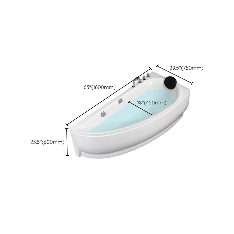 Acrylic Corner Modern Bathtub Acrylic White Soaking Back to Wall Bath Clearhalo 'Bathroom Remodel & Bathroom Fixtures' 'Bathtubs' 'Home Improvement' 'home_improvement' 'home_improvement_bathtubs' 'Showers & Bathtubs' 1200x1200_19ac364b-d906-4c1c-a49b-5ab2bb6ddb9a