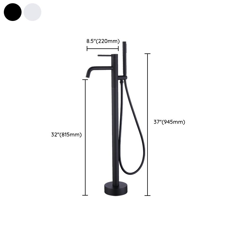 Floor Mounted Metal Freestanding Tub Filler One Handle Freestanding Faucet Clearhalo 'Bathroom Remodel & Bathroom Fixtures' 'Bathtub Faucets' 'bathtub_faucets' 'Home Improvement' 'home_improvement' 'home_improvement_bathtub_faucets' 1200x1200_19ac90b2-033b-481a-990d-d11620b927ae