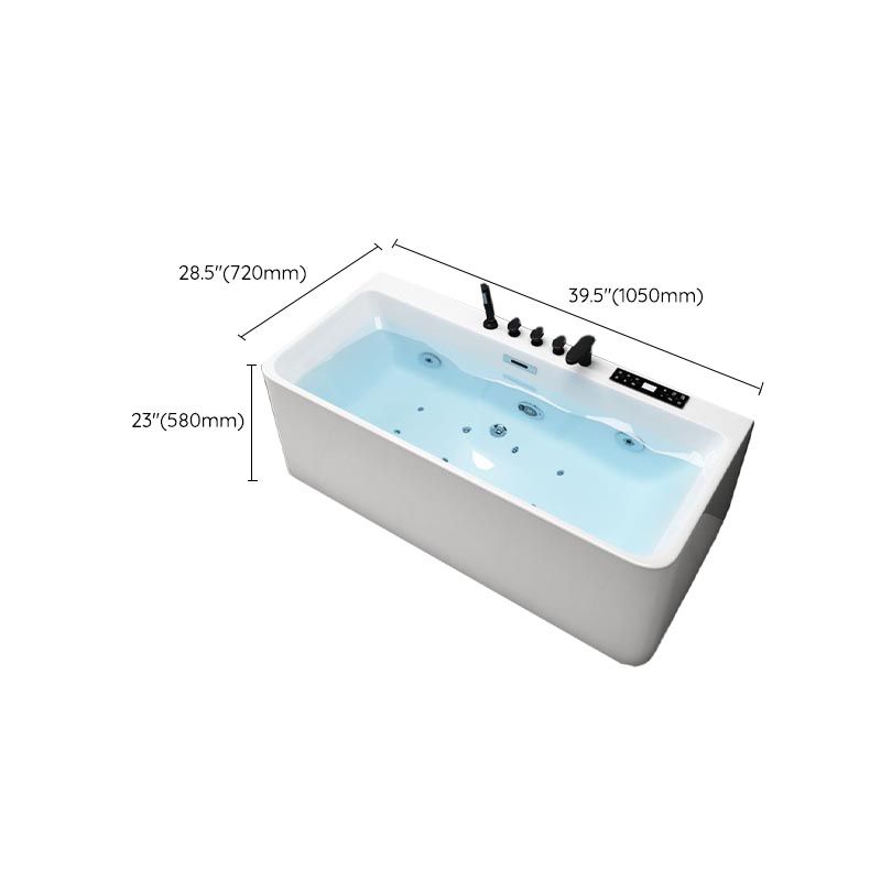 Modern Rectangular Bath Tub with Drain and Overflow Trim Bathtub Clearhalo 'Bathroom Remodel & Bathroom Fixtures' 'Bathtubs' 'Home Improvement' 'home_improvement' 'home_improvement_bathtubs' 'Showers & Bathtubs' 1200x1200_19af1601-2a00-4f98-a4ce-ec2b8f8a73f8