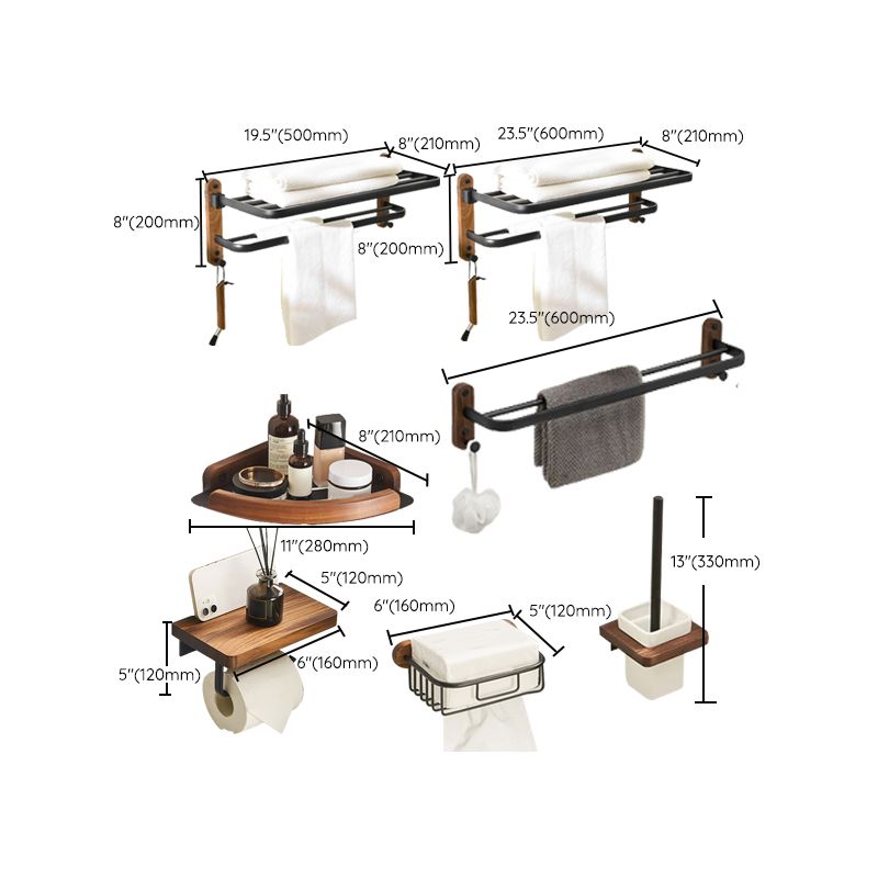 Traditional Bathroom Accessory As Individual Or As a Set in Black Clearhalo 'Bathroom Hardware Sets' 'Bathroom Hardware' 'Bathroom Remodel & Bathroom Fixtures' 'bathroom_hardware_sets' 'Home Improvement' 'home_improvement' 'home_improvement_bathroom_hardware_sets' 1200x1200_19afa4b6-cc44-4ac0-bde4-60c783e210f0