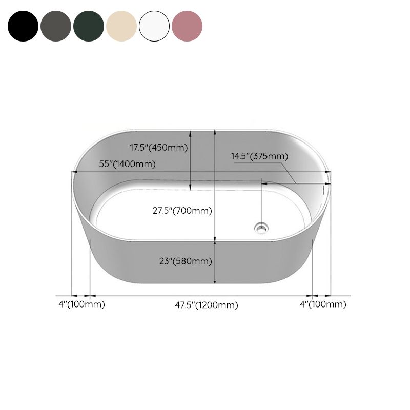 Freestanding Soaking Bathtub Oval Antique Finish Modern Bath Tub Clearhalo 'Bathroom Remodel & Bathroom Fixtures' 'Bathtubs' 'Home Improvement' 'home_improvement' 'home_improvement_bathtubs' 'Showers & Bathtubs' 1200x1200_19b789c4-b194-4d7d-a31c-bdeec2e57972