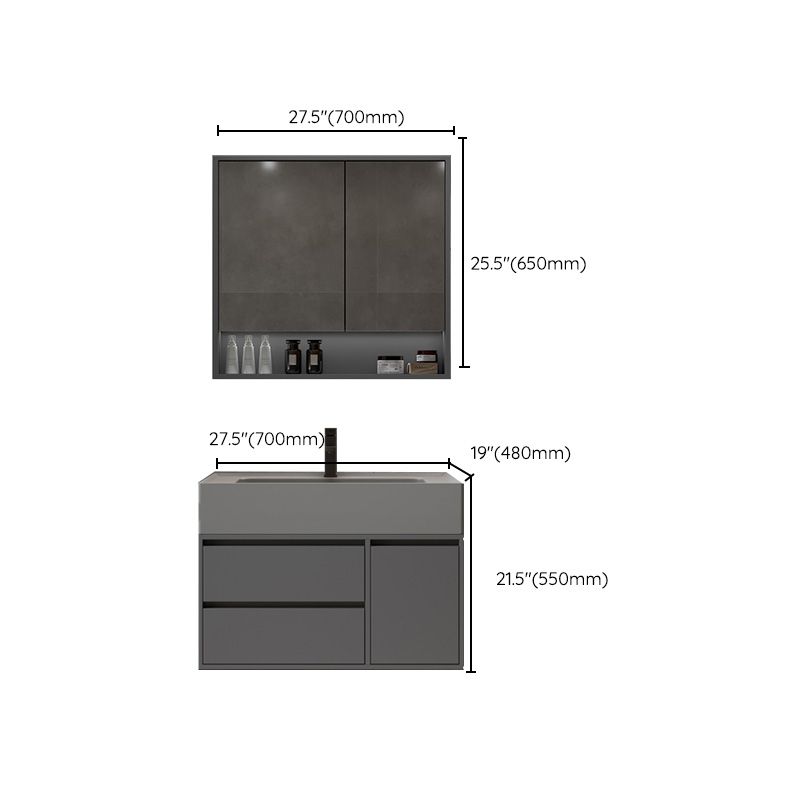 Modern Wall Mount Sink Vanity Wood Bathroom Vanity Set with Mirror Clearhalo 'Bathroom Remodel & Bathroom Fixtures' 'Bathroom Vanities' 'bathroom_vanities' 'Home Improvement' 'home_improvement' 'home_improvement_bathroom_vanities' 1200x1200_19e7cfca-0073-4ac5-8074-fad0d9e5678c