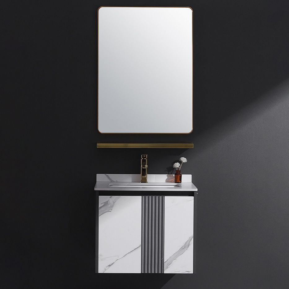 Modern Rectangular Vanity Set Stone Single-Sink Wall Mount Vanity Clearhalo 'Bathroom Remodel & Bathroom Fixtures' 'Bathroom Vanities' 'bathroom_vanities' 'Home Improvement' 'home_improvement' 'home_improvement_bathroom_vanities' 1200x1200_19f231c5-3852-40db-b362-2bd150b57a58