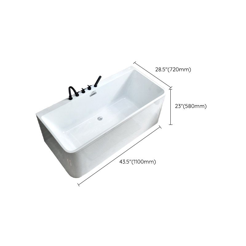 Rectangle Modern White Acrylic Bathtub Back to Wall with Drain and Massage Device Bath Tub Clearhalo 'Bathroom Remodel & Bathroom Fixtures' 'Bathtubs' 'Home Improvement' 'home_improvement' 'home_improvement_bathtubs' 'Showers & Bathtubs' 1200x1200_1a0ecc4c-50fb-47ab-b4b8-3d3f96731ab8