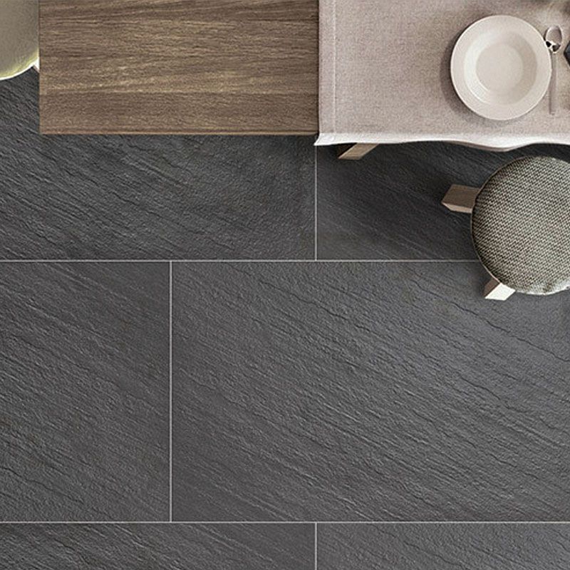 Black Rectangle Tile No Pattern Matte Cement Singular Tile for Bathroom floor Clearhalo 'Floor Tiles & Wall Tiles' 'floor_tiles_wall_tiles' 'Flooring 'Home Improvement' 'home_improvement' 'home_improvement_floor_tiles_wall_tiles' Walls and Ceiling' 1200x1200_1a1b7bcd-5a69-46b4-90ee-ba763075477d