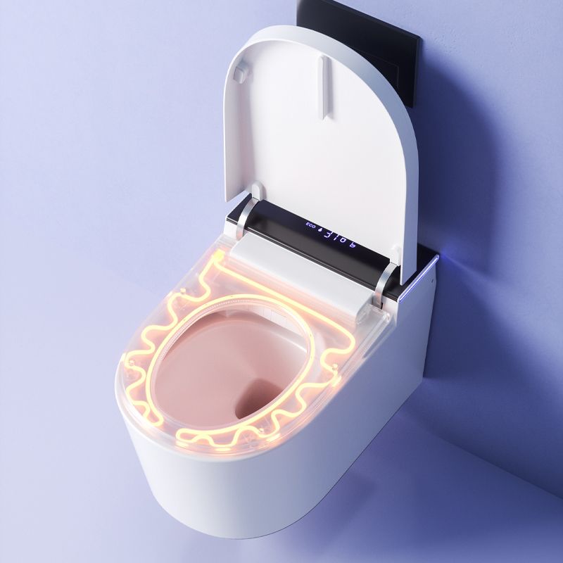 Contemporary Wall Mounted Bidet Elongated White Heated Seat Ceramic Dryer Clearhalo 'Bathroom Remodel & Bathroom Fixtures' 'Bidets' 'Home Improvement' 'home_improvement' 'home_improvement_bidets' 'Toilets & Bidets' 1200x1200_1a1d7027-a811-435b-a972-5fcb03671088