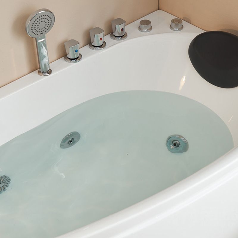 Modern Acrylic Corner Bathtub Soaking/Whirlpool Back to Wall Bathtub Clearhalo 'Bathroom Remodel & Bathroom Fixtures' 'Bathtubs' 'Home Improvement' 'home_improvement' 'home_improvement_bathtubs' 'Showers & Bathtubs' 1200x1200_1a2fa393-537f-4d1f-9be4-7088bec10100