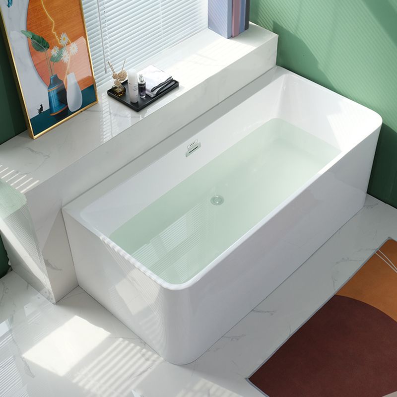 Back to Wall Bathtub Rectangular Antique Finish Soaking Bath Clearhalo 'Bathroom Remodel & Bathroom Fixtures' 'Bathtubs' 'Home Improvement' 'home_improvement' 'home_improvement_bathtubs' 'Showers & Bathtubs' 1200x1200_1a315794-99a8-435f-afd9-825f3309761a