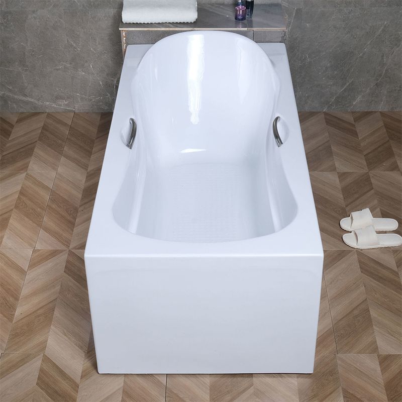 Acrylic Soaking Bath Antique Finish Rectangular Back to Wall Bath Tub Clearhalo 'Bathroom Remodel & Bathroom Fixtures' 'Bathtubs' 'Home Improvement' 'home_improvement' 'home_improvement_bathtubs' 'Showers & Bathtubs' 1200x1200_1a326499-39be-4458-abd9-cd40075cbad3