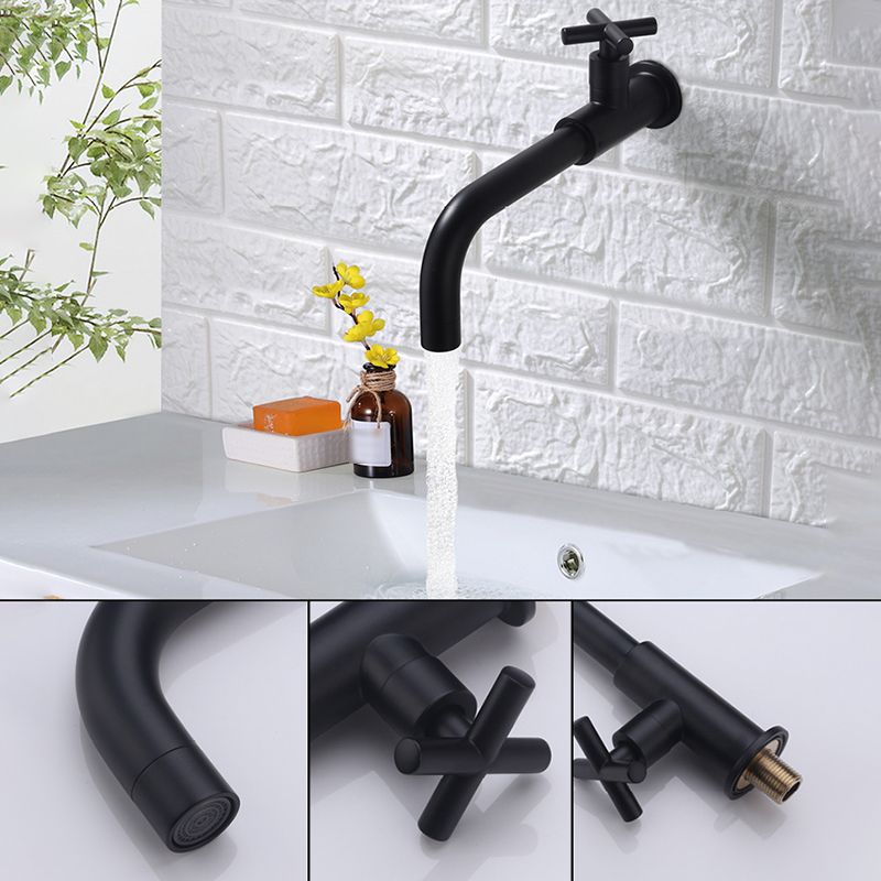 Contemporary Wall Mounted Bathroom Faucet Cross Handle Solid Brass Faucet Clearhalo 'bathroom_sink_faucets' 'Conjunta de Baño y Conjunta de Grifo' 'Coronamiento de Baño y Dispositivo de Baño' 'Grifo del lavabo del baño' 'Hogar' 'home_improvement' 'home_improvement_bathroom_sink_faucets' 'Mejoras para el hogar' 1200x1200_1a3c46b0-5531-4c78-b178-2a6e857545e7