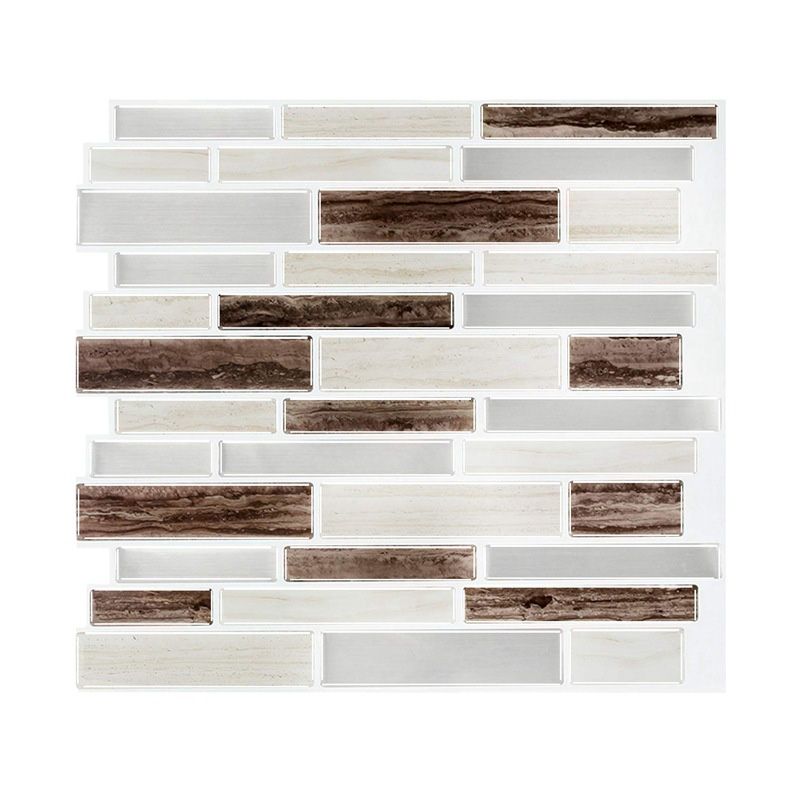 PVC Peel & Stick Tile Subway Rectangle Stain Resistant Peel & Stick Tile for Kitchen Clearhalo 'Flooring 'Home Improvement' 'home_improvement' 'home_improvement_peel_stick_blacksplash' 'Peel & Stick Backsplash Tile' 'peel_stick_blacksplash' 'Walls & Ceilings' Walls and Ceiling' 1200x1200_1a3efe6f-37ae-4d39-ba37-2f3a56a54bf0