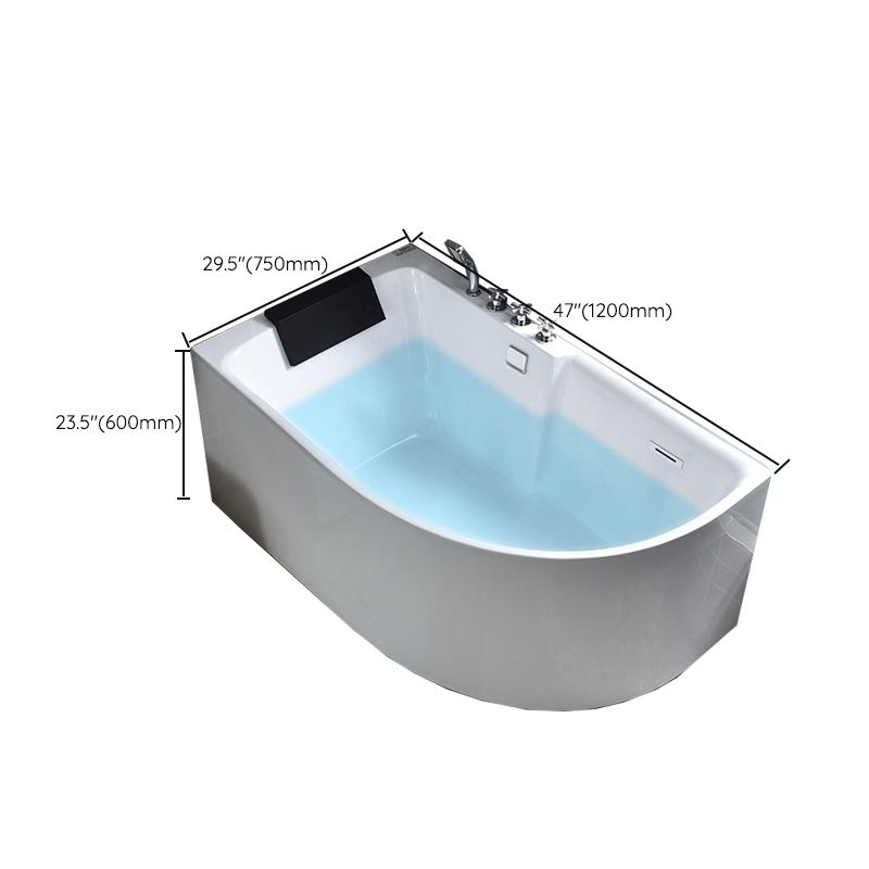 Modern Corner Acrylic Bathtub Back to Wall Bathtub with Drain and Massage Device Clearhalo 'Bathroom Remodel & Bathroom Fixtures' 'Bathtubs' 'Home Improvement' 'home_improvement' 'home_improvement_bathtubs' 'Showers & Bathtubs' 1200x1200_1a52db21-8540-4d01-b039-79e72d9750cf