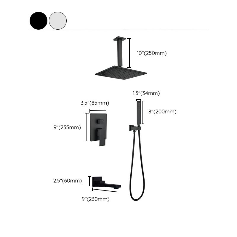 Square Adjustable Water Flow Faucet Shower Arm Shower System with Handheld Shower Head Clearhalo 'Bathroom Remodel & Bathroom Fixtures' 'Home Improvement' 'home_improvement' 'home_improvement_shower_faucets' 'Shower Faucets & Systems' 'shower_faucets' 'Showers & Bathtubs Plumbing' 'Showers & Bathtubs' 1200x1200_1a556697-82ef-4f27-8eed-5c9c80ab3fe8