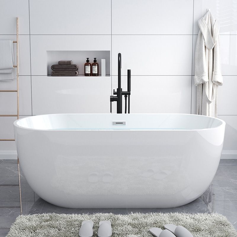 Acrylic Oval Freestanding Bath Soaking 23.23-inch Tall Bathtub in White Clearhalo 'Bathroom Remodel & Bathroom Fixtures' 'Bathtubs' 'Home Improvement' 'home_improvement' 'home_improvement_bathtubs' 'Showers & Bathtubs' 1200x1200_1a67daa4-f121-4aa1-939c-1ecb0676b146