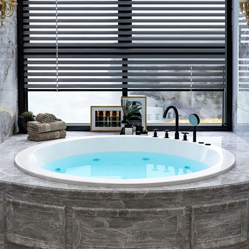 Modern Drop-in Bath Tub Round Acrylic Bathtub for Home and Hotel Clearhalo 'Bathroom Remodel & Bathroom Fixtures' 'Bathtubs' 'Home Improvement' 'home_improvement' 'home_improvement_bathtubs' 'Showers & Bathtubs' 1200x1200_1a8ea44b-77e7-4aa9-bd99-9dc2da9d7e68