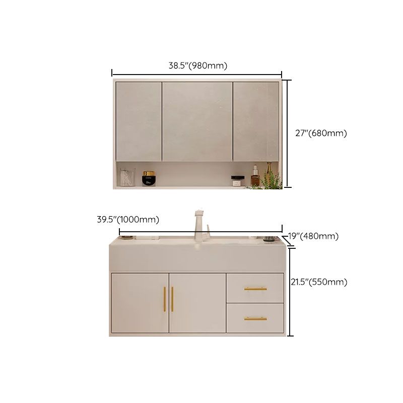 White Wall Mounted Standard Single-Sink Open Console with Sink Set Clearhalo 'Bathroom Remodel & Bathroom Fixtures' 'Bathroom Vanities' 'bathroom_vanities' 'Home Improvement' 'home_improvement' 'home_improvement_bathroom_vanities' 1200x1200_1ab5aa20-30a8-48e6-9ebc-c2558d5790cd
